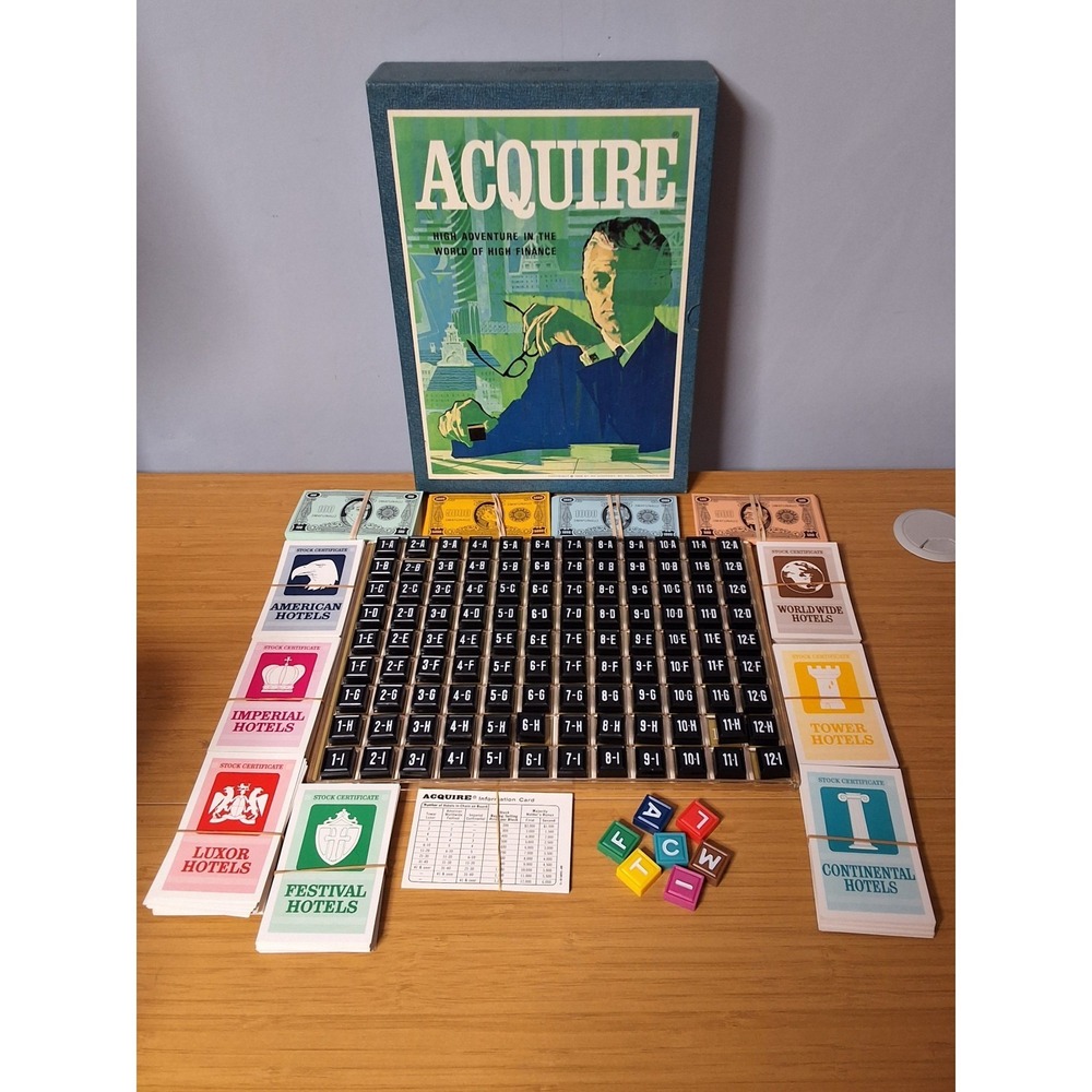ACQUIRE 1968 3M: High Finance Board Game ~ Bookshelf Edition GVC